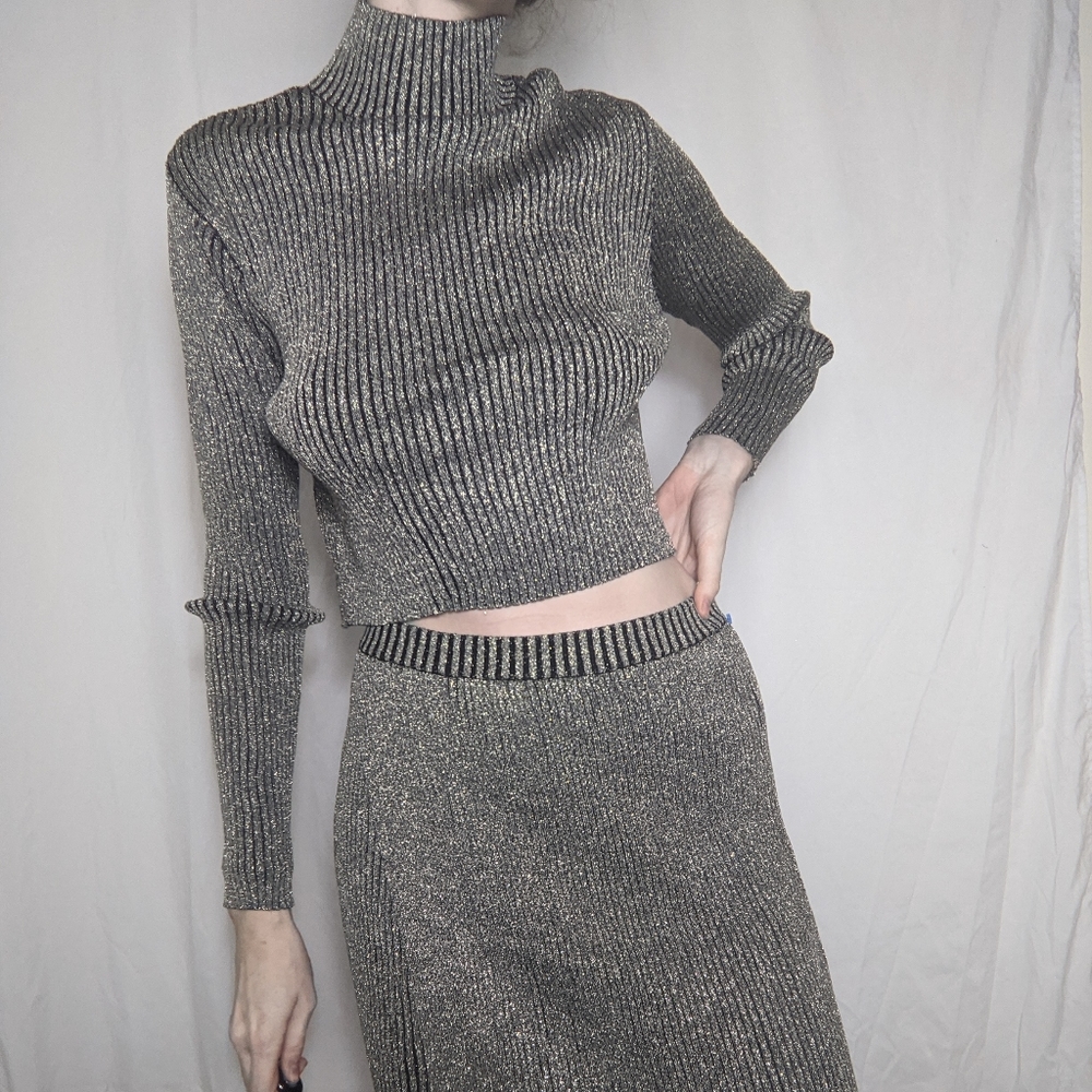 NWT Weekday Long Sleeve Matching Skirt Set